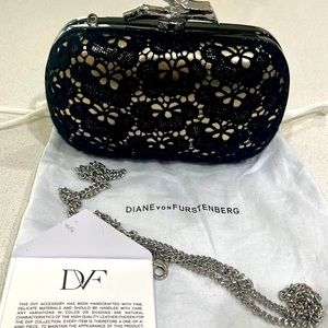 Diane Von Furstenberg Black and Cream Clutch